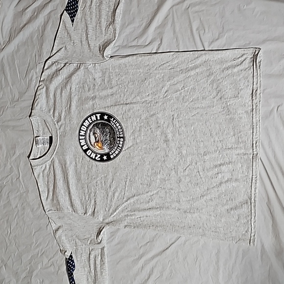 Hot Leathers Mens Lrg 2nd Amendment Down Flags' Eagle Double Sided L/Slv T-Shirt - Picture 3 of 14